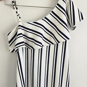 Banana Republic Striped Off-Shoulder Dress